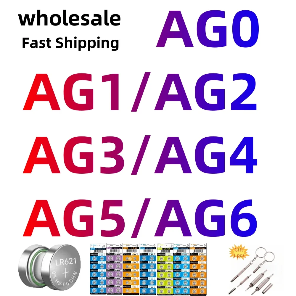 500Pcs Wholesale Alkaline Battery AG0 AG1 AG2 AG3 AG4 AG5 AG6 377A 1.5V Watch Button Cell Batteries for Mini Flashlight Toy
500Pcs Wholesale Alkaline Battery AG0 AG1 AG2 AG3 AG4 AG5 AG6 377A 1.5V Watch Button Cell Batteries for Mini Flashlight Toy