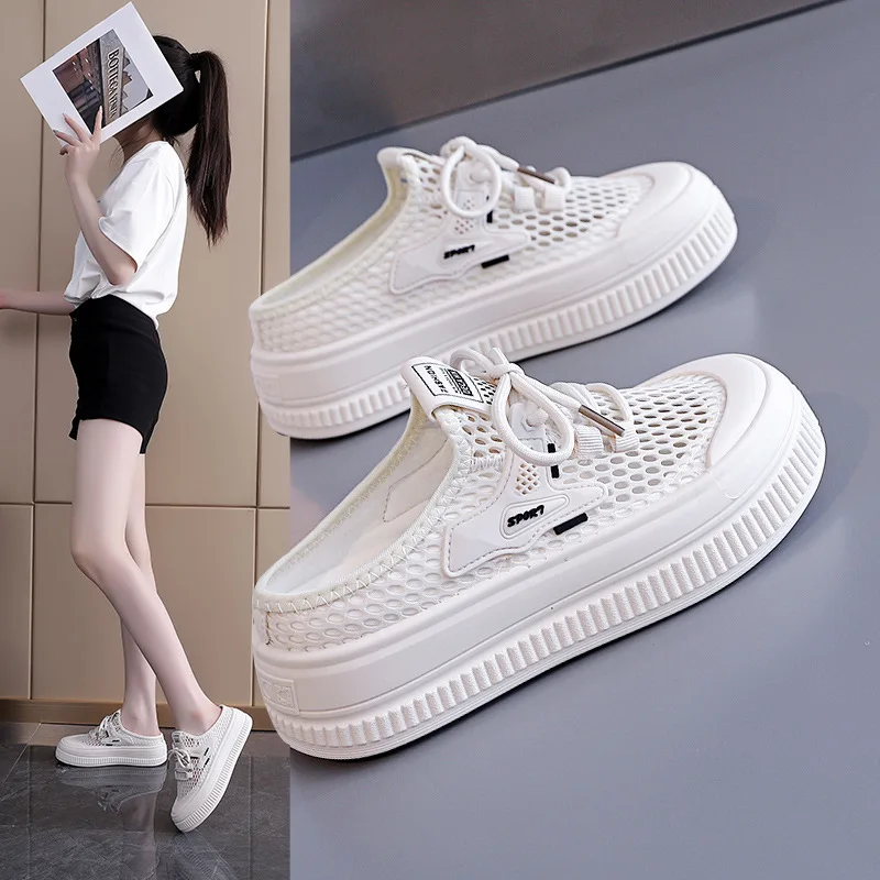 2026 Women's Summer Comfortable Half Top White Shoes with Breathable Thick Sole Casual Board Shoes
2026 Women's Summer Comfortable Half Top White Shoes with Breathable Thick Sole Casual Board Shoes