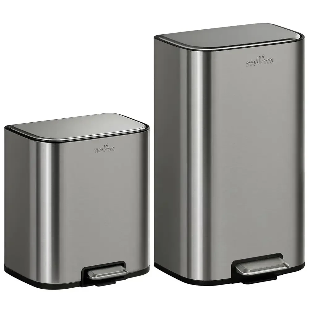 Dual-Bin Trash Can Set, 8+5.3 Gallon Step-On Wastebasket with Lid, Smooth Edge Design for Home Office (Gray)
Dual-Bin Trash Can Set, 8+5.3 Gallon Step-On Wastebasket with Lid, Smooth Edge Design for Home Office (Gray)