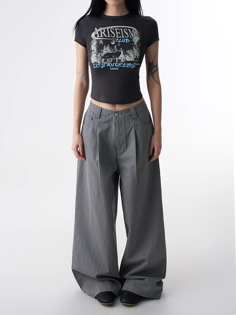 ZHISILAO новые мешковатые брюки-карго женские винтажные повседневные однотонные серые широкие брюки лето 2025 уличная одежда
ZHISILAO новые мешковатые брюки-карго женские винтажные повседневные однотонные серые широкие брюки лето 2025 уличная одежда