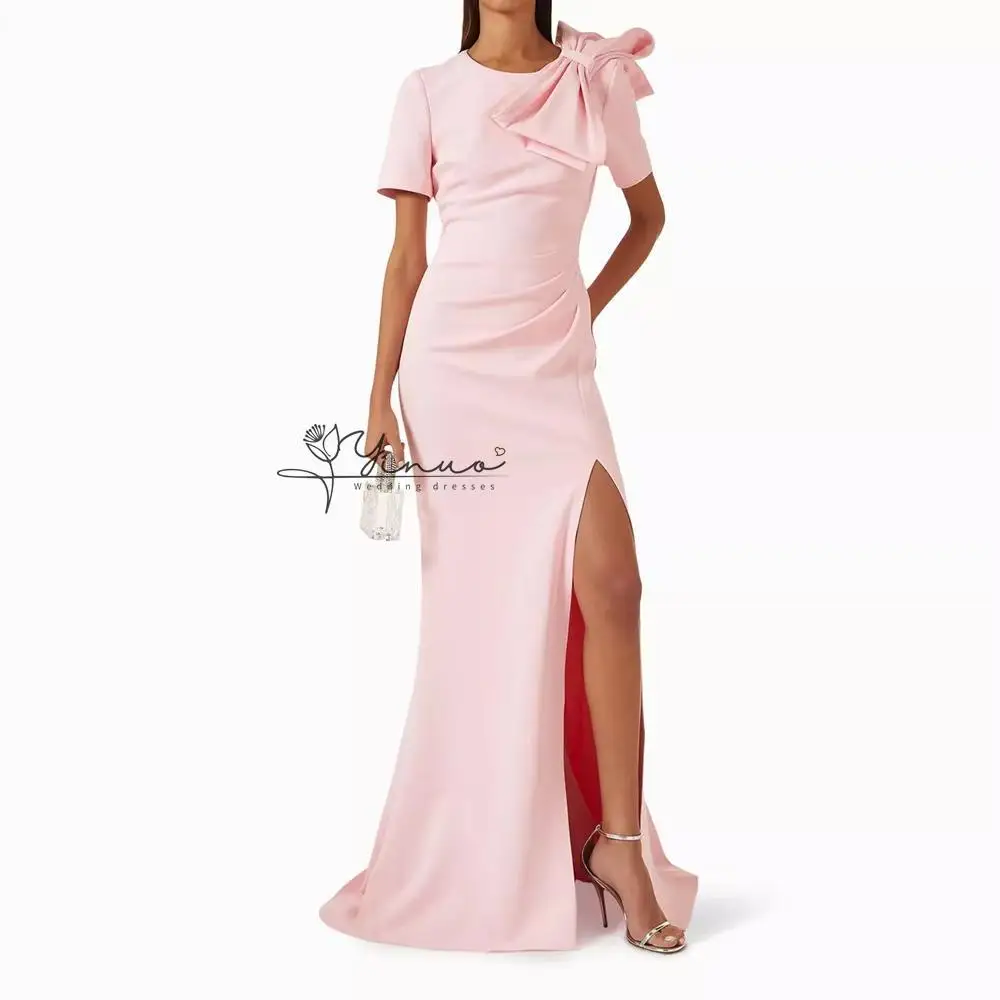 Customized Women's Mermaid Evening Dresses Floor-length O-neck Short Sleeve Prom Dresses Fashion Stole Side-split Draped
Customized Women's Mermaid Evening Dresses Floor-length O-neck Short Sleeve Prom Dresses Fashion Stole Side-split Draped