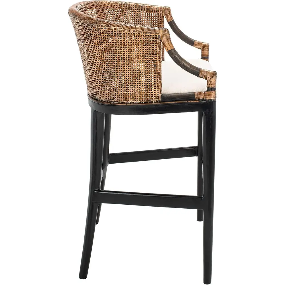 Rattan Bar Stool in Brown & Black - Solid Wood with Rattan Back - Perfect for Kitchen, Bar, Dining Room
Rattan Bar Stool in Brown & Black - Solid Wood with Rattan Back - Perfect for Kitchen, Bar, Dining Room