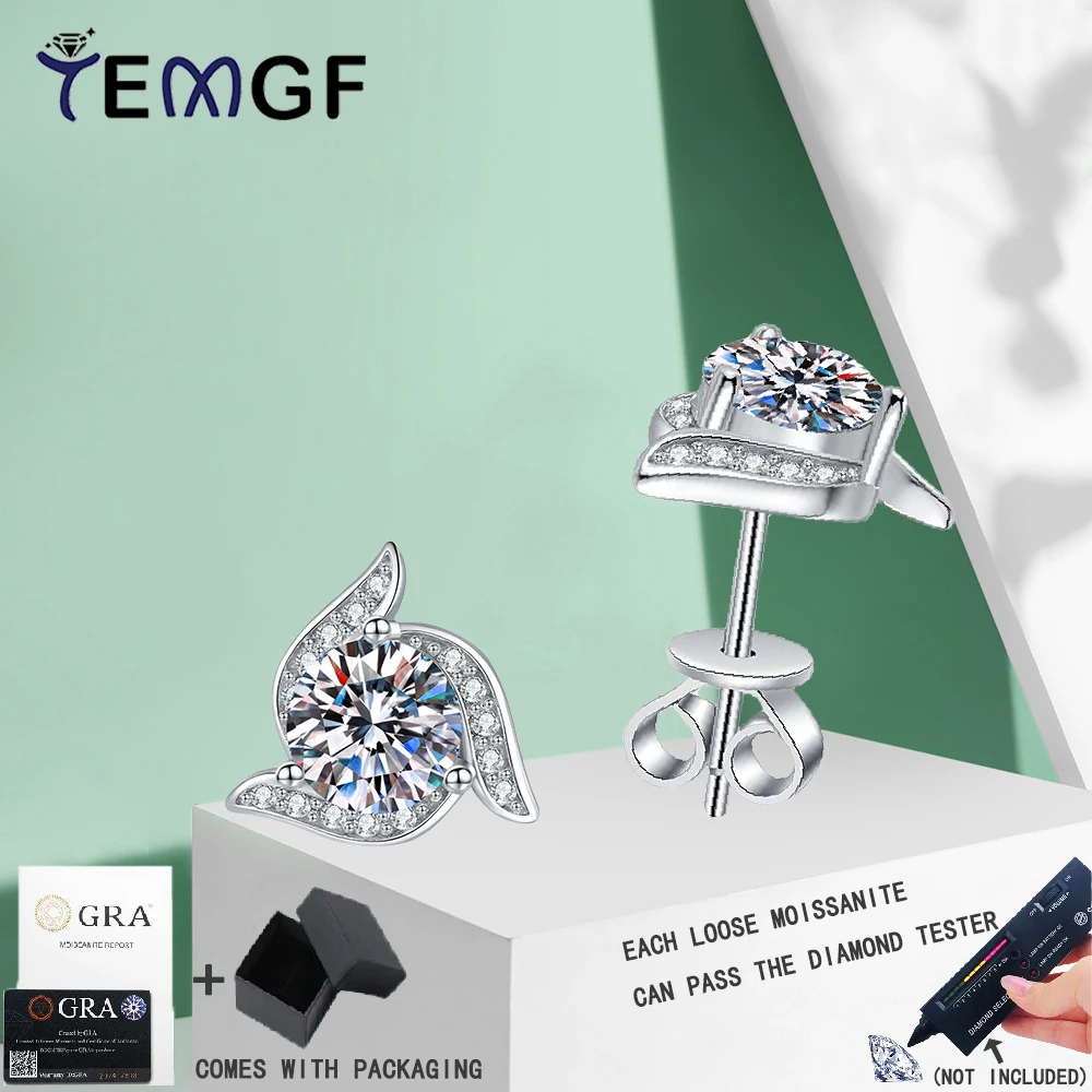TEMGF New Arrivals S925 Sterling Silver Windmill Ear Studs Full Moissanite/Zircon Inlay Sparkling Fine Jewelry Women Earrings
TEMGF New Arrivals S925 Sterling Silver Windmill Ear Studs Full Moissanite/Zircon Inlay Sparkling Fine Jewelry Women Earrings