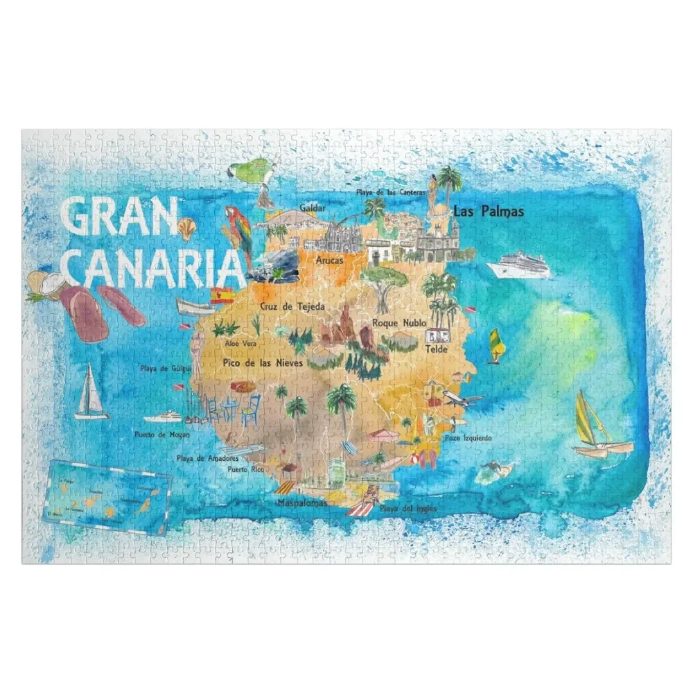 Gran Canary Canarias Spain Illustrated Map with Landmarks and Highlights Jigsaw Puzzle Personalized Name Game Children Puzzle
Gran Canary Canarias Spain Illustrated Map with Landmarks and Highlights Jigsaw Puzzle Personalized Name Game Children Puzzle
