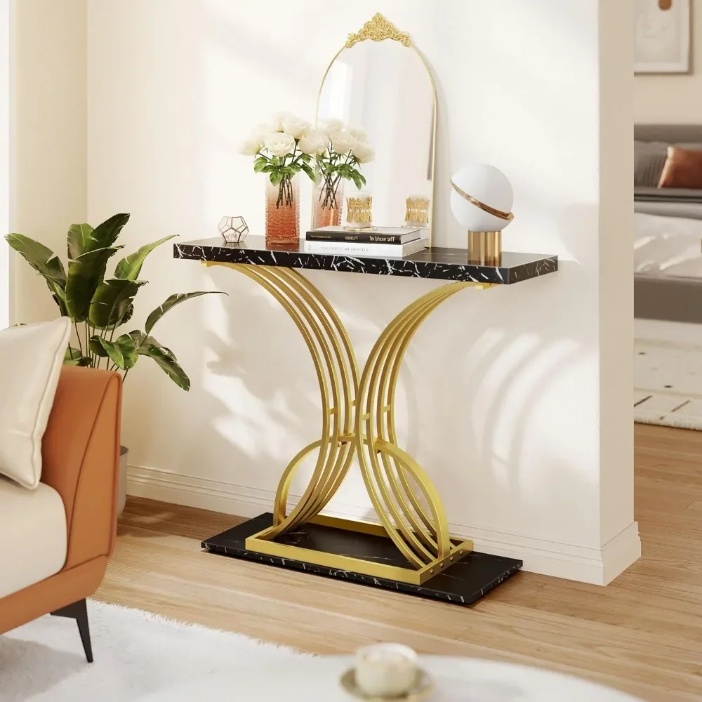 Sofa table with gold console table, narrow sofa table in the living room, hallway, hallway, artificial marble black
Sofa table with gold console table, narrow sofa table in the living room, hallway, hallway, artificial marble black