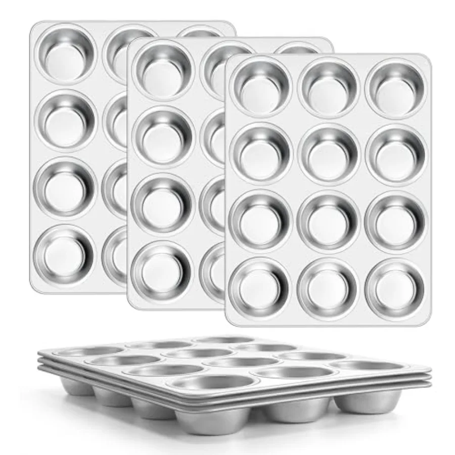 Stainless Steel Muffin Pan Set of 6 12 Cups Cupcake Pans Tins for Baking Non-Toxic Metal Muffin Tray Molds for Small Mini Cupca
Stainless Steel Muffin Pan Set of 6 12 Cups Cupcake Pans Tins for Baking Non-Toxic Metal Muffin Tray Molds for Small Mini Cupca