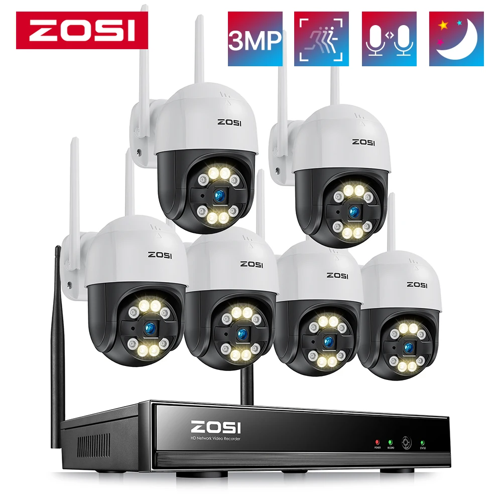 ZOSI 2K Wireless Security Camera System 3MP HD Pan/Tilt WiFi Cameras Outdoor 8CH Home Surveillance NVR for 24/7 Recording
ZOSI 2K Wireless Security Camera System 3MP HD Pan/Tilt WiFi Cameras Outdoor 8CH Home Surveillance NVR for 24/7 Recording
