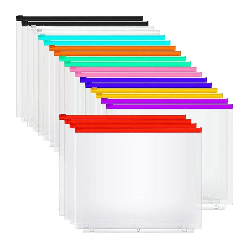 AB72-40Pcs Binder Pockets A4 Size 3 Hole Binder Pockets with Zipper Binder for 3-Ring Binder Loose Leaf Bags Waterproof
AB72-40Pcs Binder Pockets A4 Size 3 Hole Binder Pockets with Zipper Binder for 3-Ring Binder Loose Leaf Bags Waterproof