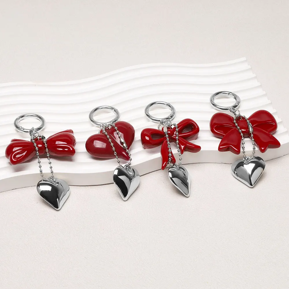 Creative Puffy Silvery Heart Red Bowknot Hearts Beads Chains Keychain Jewelry Cute Key Holder Handbag Keyring Accessories Gift
Creative Puffy Silvery Heart Red Bowknot Hearts Beads Chains Keychain Jewelry Cute Key Holder Handbag Keyring Accessories Gift