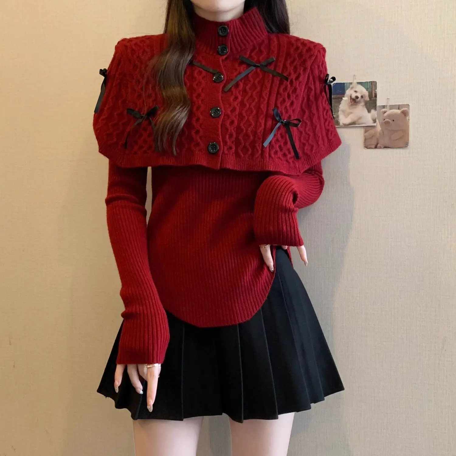 2025 Autumn and Winter Spliced Sweater Cape Shawl New Semi High Neck Long Sleeved Knitted Sweater Top Women's Clothing
2025 Autumn and Winter Spliced Sweater Cape Shawl New Semi High Neck Long Sleeved Knitted Sweater Top Women's Clothing