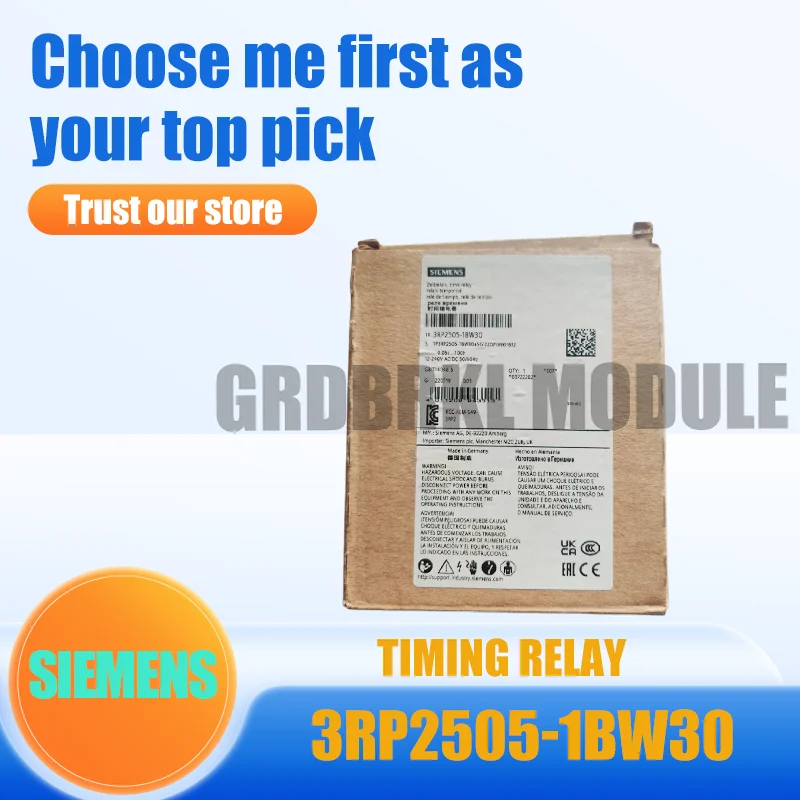 New Original SIEMENS 3RP2505-1BW30 Time Relay with 2CO Conversion Contacts 12 - 240V AC/DC
New Original SIEMENS 3RP2505-1BW30 Time Relay with 2CO Conversion Contacts 12 - 240V AC/DC