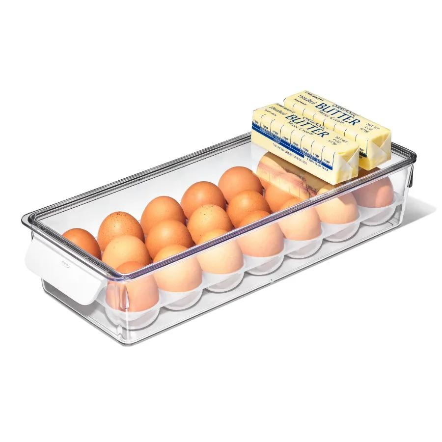 Refrigerator Organizer 20-Count Egg Container with Removable Tray, Clear
Refrigerator Organizer 20-Count Egg Container with Removable Tray, Clear