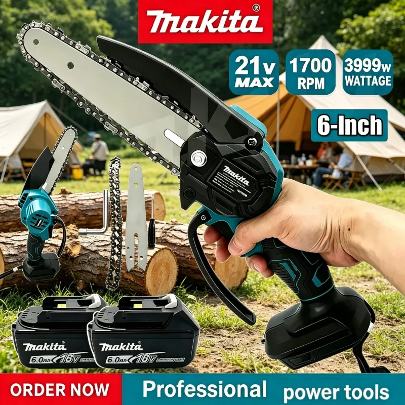 Makita Cordless Electric Saw 6 Inch, Handheld Portable Wood Logging Chainsaw Garden Pruning Wood Power Tool Chain Saw
Makita Cordless Electric Saw 6 Inch, Handheld Portable Wood Logging Chainsaw Garden Pruning Wood Power Tool Chain Saw