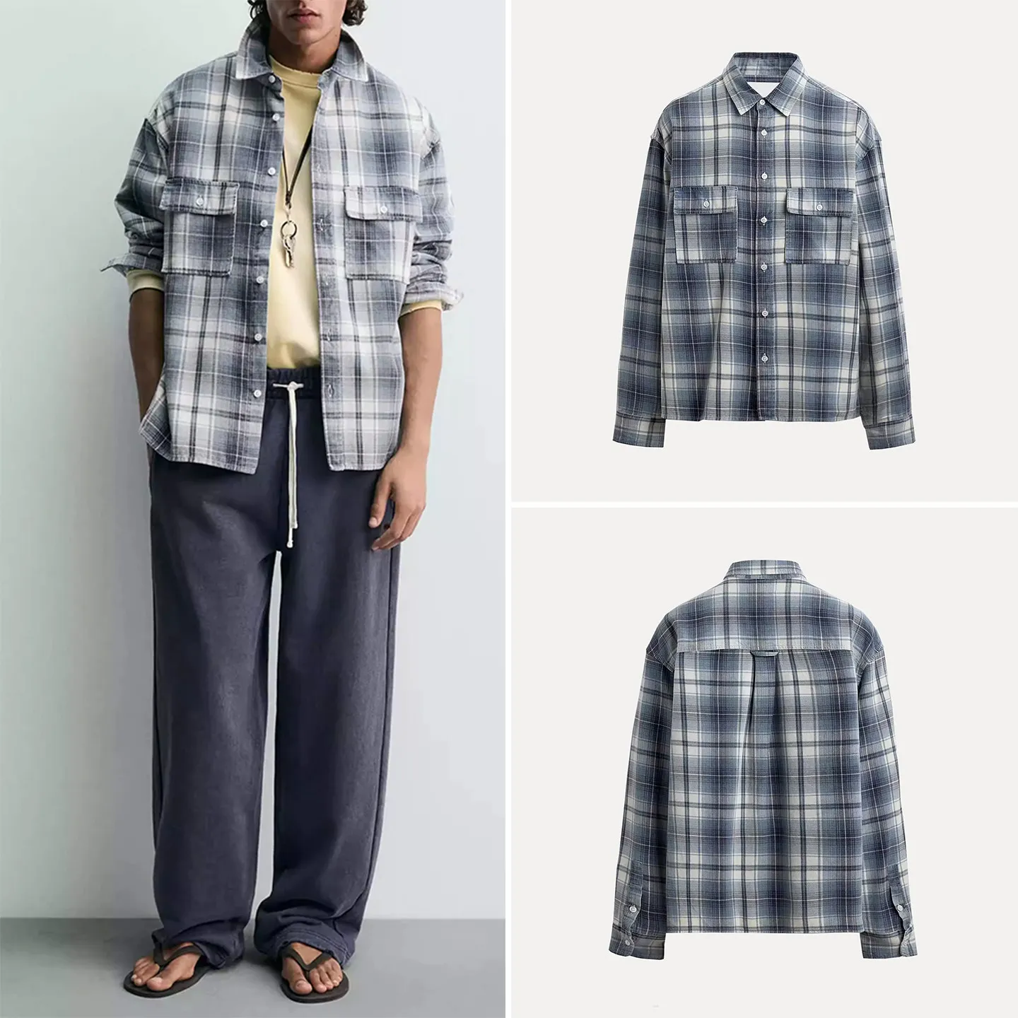 Men's Casual Plaid Shirt Fashionable Summer 2026 Loose Fit Long Sleeve Pocket Detail Other Material 100% China Made Open Card...
Men's Casual Plaid Shirt Fashionable Summer 2026 Loose Fit Long Sleeve Pocket Detail Other Material 100% China Made Open Card...