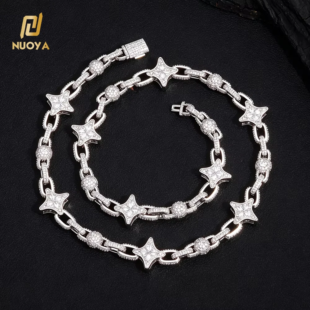 NUOYA Star Cuban Link Chain Gold Silver Color Iced Out CZ Zircon Hip Hop Necklace For Men Women Bling Bling Jewelry
NUOYA Star Cuban Link Chain Gold Silver Color Iced Out CZ Zircon Hip Hop Necklace For Men Women Bling Bling Jewelry