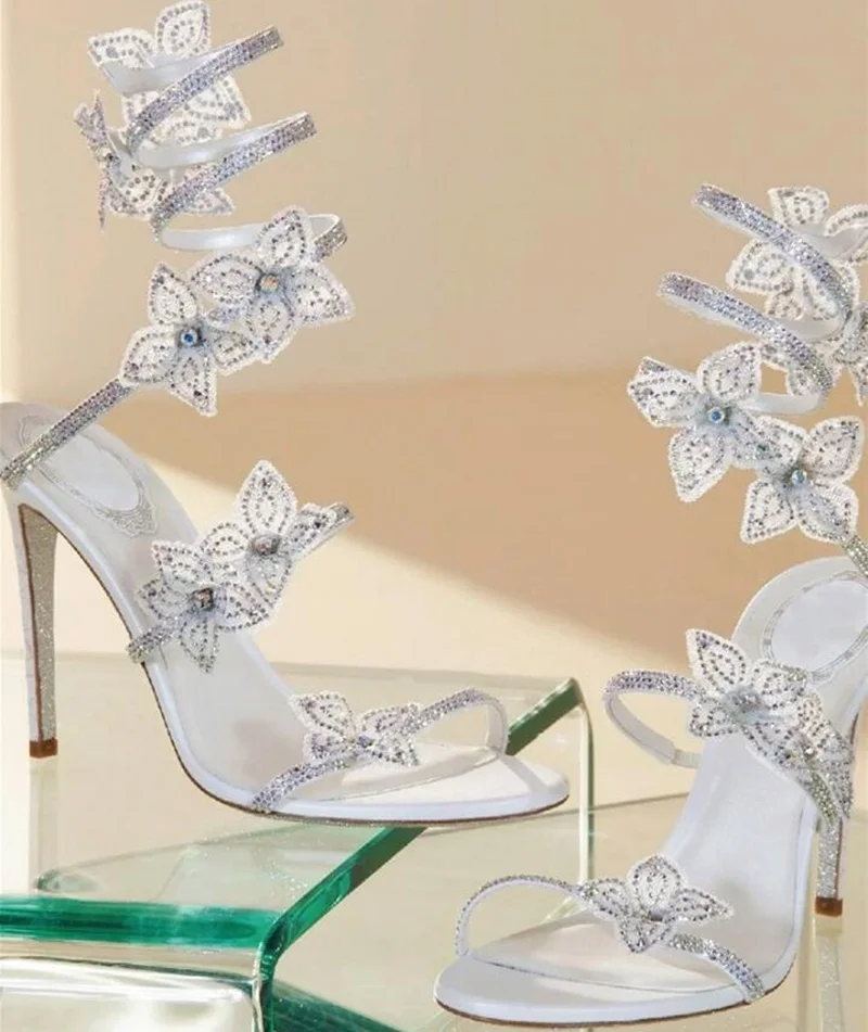 New Arrivals White Black Lace Flower Crystal High Heel Sandals Winding Cross Strap Thin Heels Summer Celebrating Shoes
New Arrivals White Black Lace Flower Crystal High Heel Sandals Winding Cross Strap Thin Heels Summer Celebrating Shoes