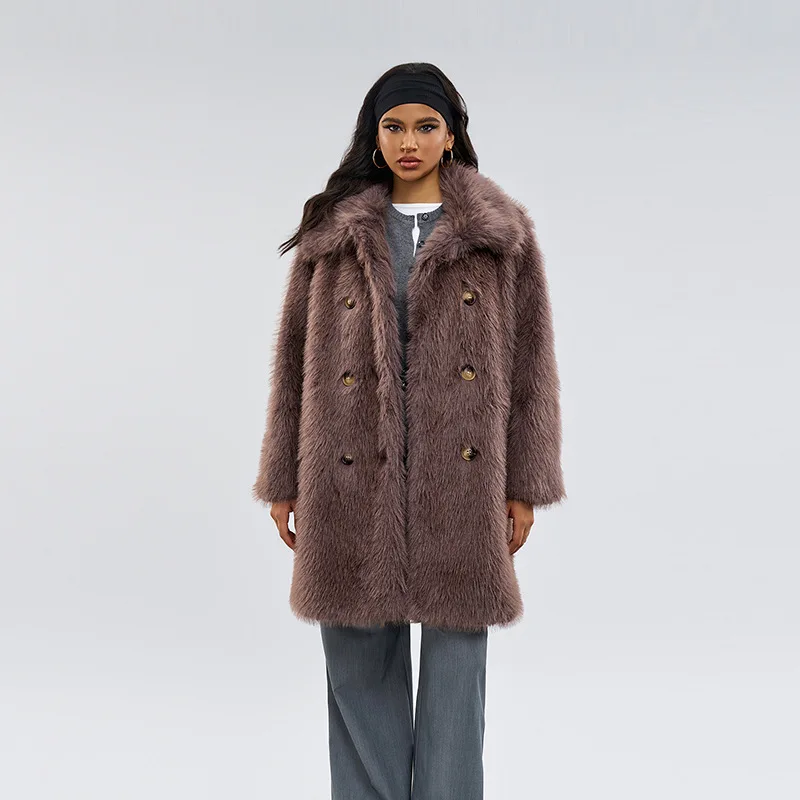 Lapel Faux Fur Short Jacket Double-breasted Belted Cafe Furry Jacket Fluffy Warm Thick Slim Faux Rabbit Plush Coat Casual Luxury
Lapel Faux Fur Short Jacket Double-breasted Belted Cafe Furry Jacket Fluffy Warm Thick Slim Faux Rabbit Plush Coat Casual Luxury