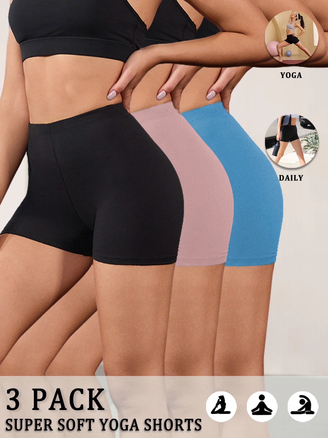 3 Pack High Elasticity Sports Biker Shorts For Women Super Soft No See Yoga Running Push Up Gym Fitness Women's Activewear
3 Pack High Elasticity Sports Biker Shorts For Women Super Soft No See Yoga Running Push Up Gym Fitness Women's Activewear