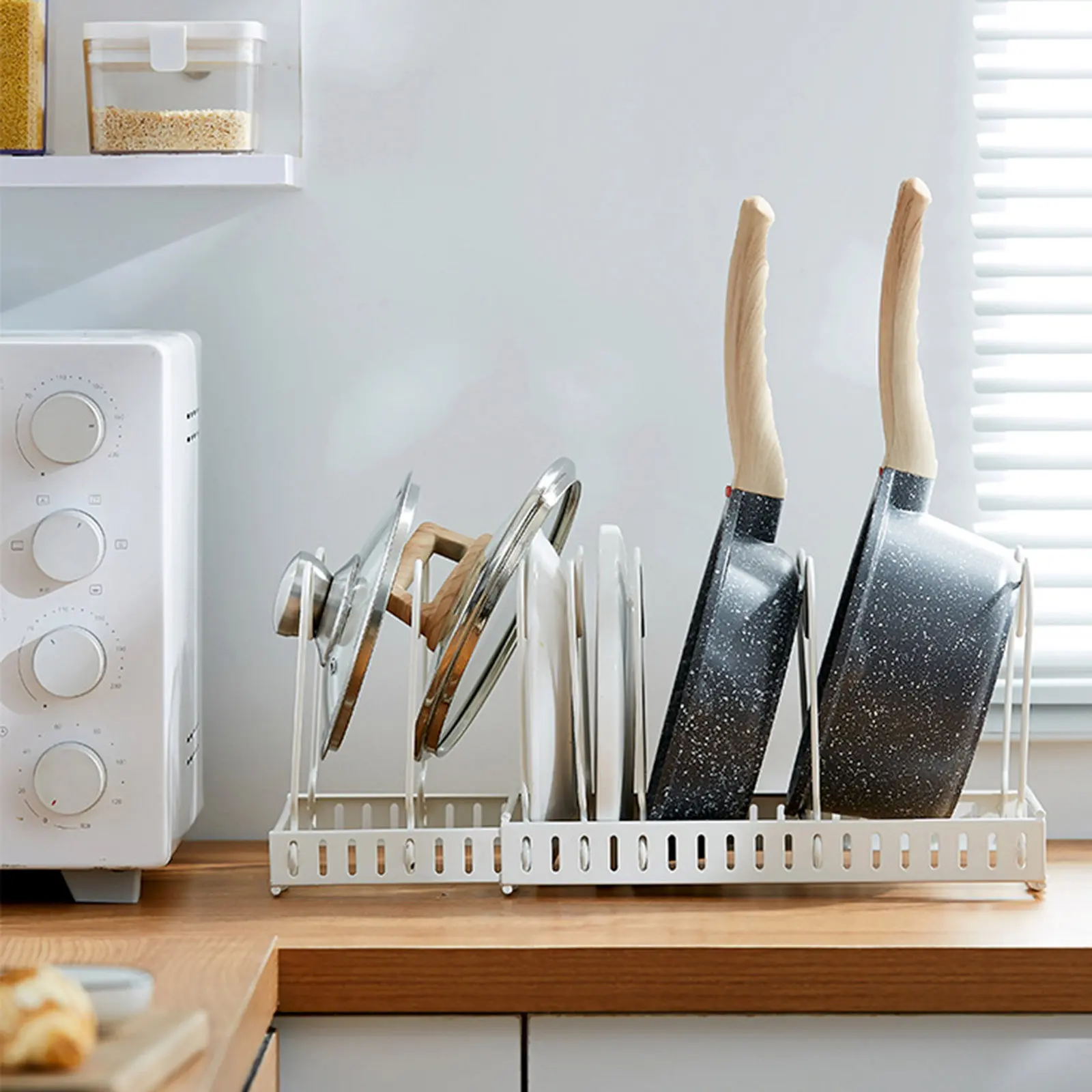 Telescopic Pot Lid Stand Iron Kitchen Organizer Heavy Duty Space Saving Drainage Rack for Pots Lids Covers Metal Pot Lid Holder
Telescopic Pot Lid Stand Iron Kitchen Organizer Heavy Duty Space Saving Drainage Rack for Pots Lids Covers Metal Pot Lid Holder