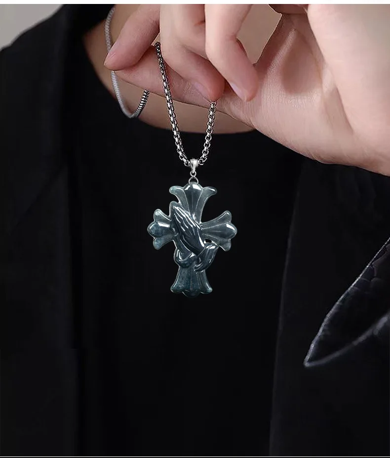 Burmese Jadeite Cross Pendant Necklace Vintage Fashion 925 Silver Natural Jewelry Designer Real Jade Amulet Gifts for Women
Burmese Jadeite Cross Pendant Necklace Vintage Fashion 925 Silver Natural Jewelry Designer Real Jade Amulet Gifts for Women
