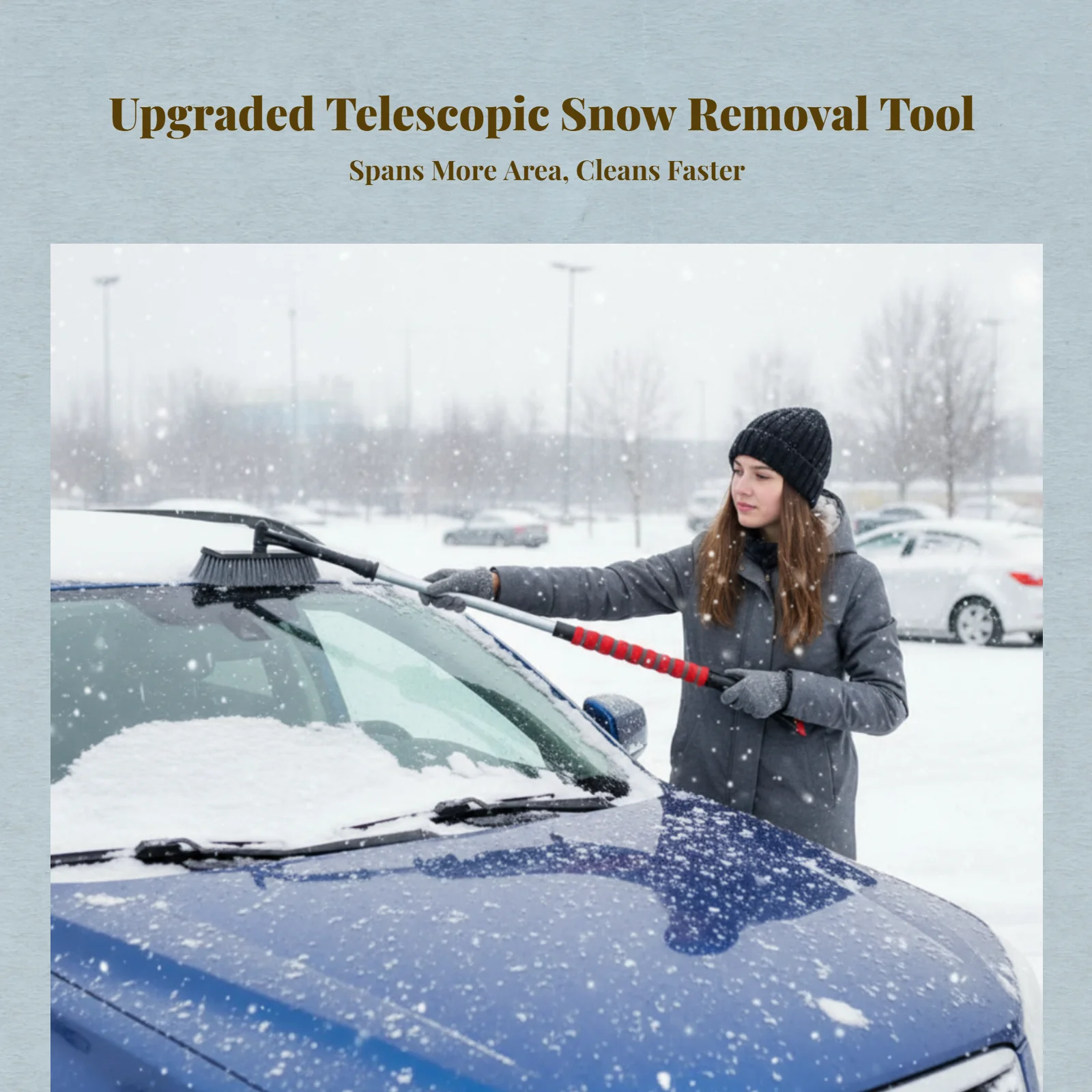 Зимняя автомобильная щетка из АБС-пластика и регулируемый скребок для льда
Зимняя автомобильная щетка из АБС-пластика и регулируемый скребок для льда