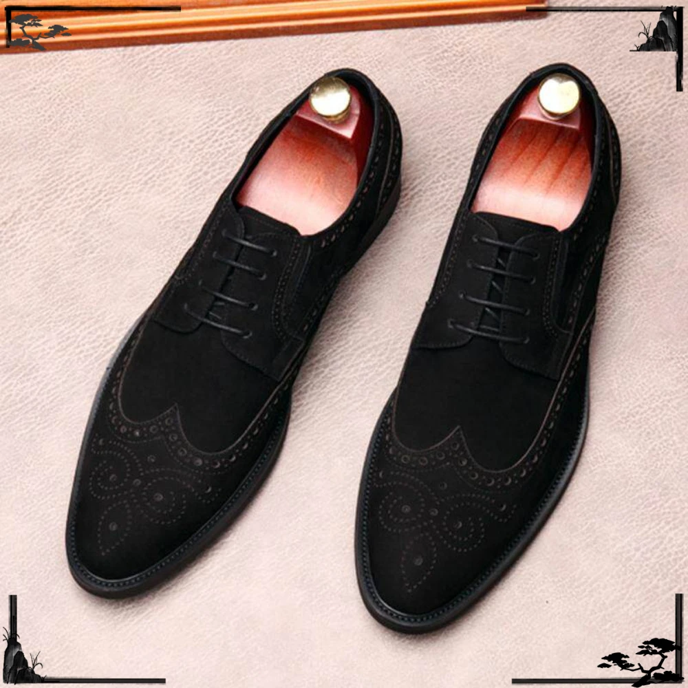 Genuine Leather Brogue Carved Mens Formal Shoes Vintage Suede Breathable British Style Business Casual Dress Shoes
Genuine Leather Brogue Carved Mens Formal Shoes Vintage Suede Breathable British Style Business Casual Dress Shoes