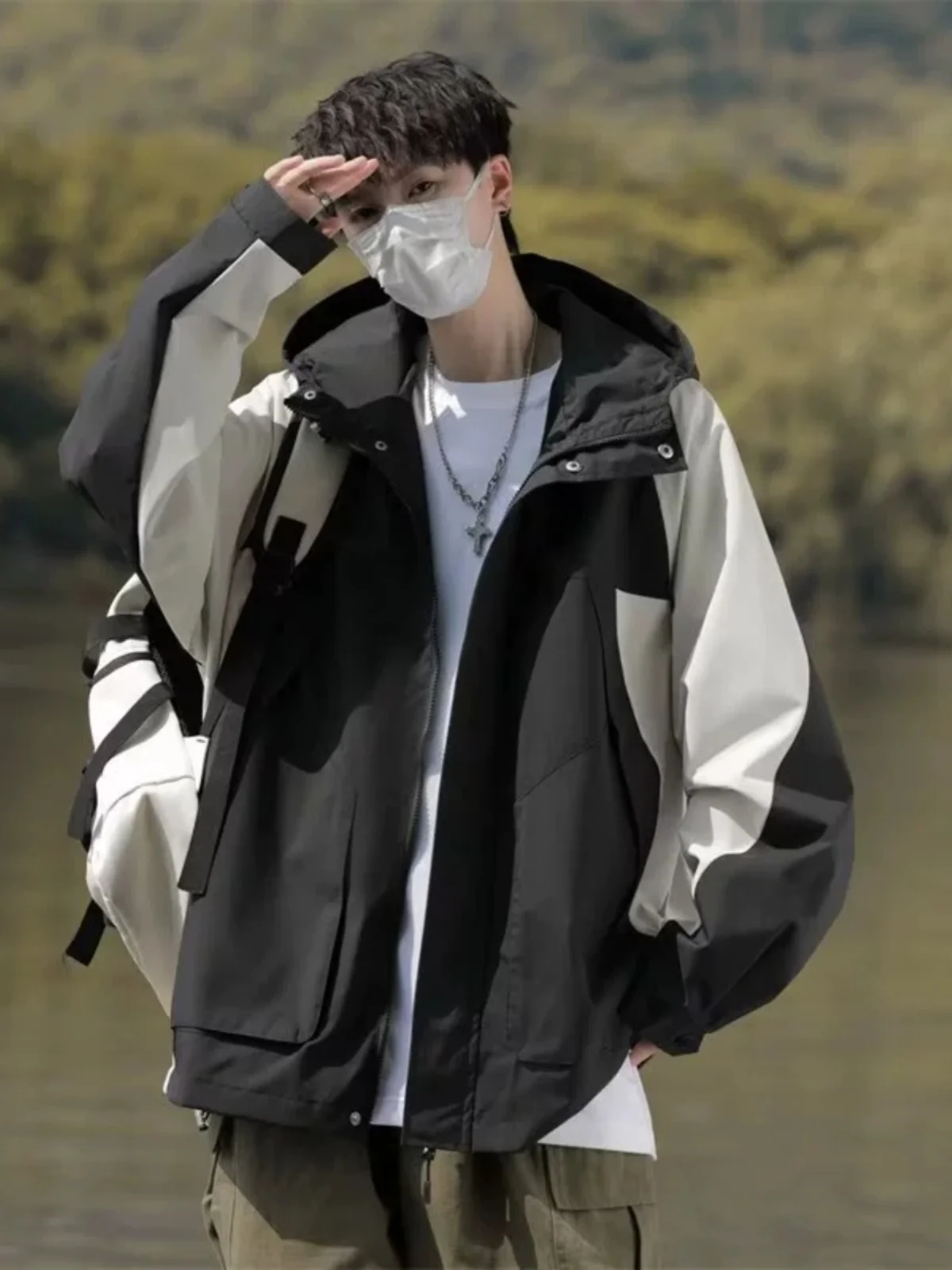 Retro Japanese Workwear Jaet Men's Autumn Trendy Outdoor Functional Loose Splice Color Blo Hooded Windbreaker
Retro Japanese Workwear Jaet Men's Autumn Trendy Outdoor Functional Loose Splice Color Blo Hooded Windbreaker