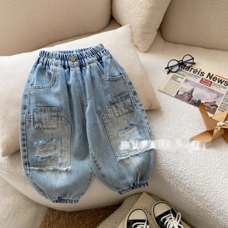New Boys Ripped Jeans 2025 Children's Loose Lantern Pants Baby Trendy Cool Spring Pants
New Boys Ripped Jeans 2025 Children's Loose Lantern Pants Baby Trendy Cool Spring Pants