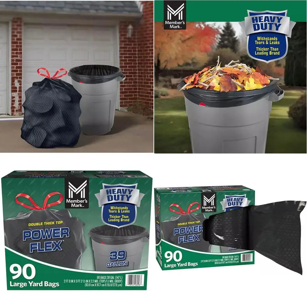 Heavy-Duty 39 Gallon Unscented Yard Waste Bags, 90 Count
Heavy-Duty 39 Gallon Unscented Yard Waste Bags, 90 Count