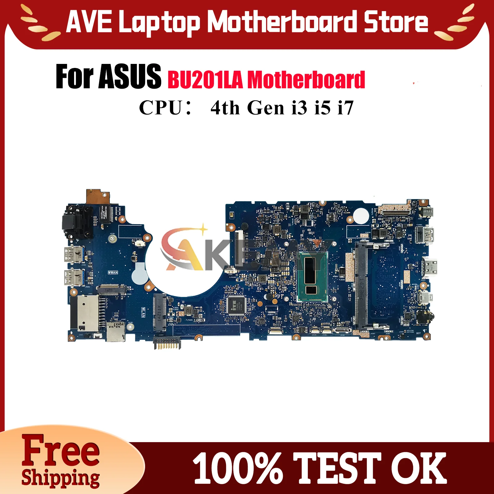 BU201LA Laptop Motherboard For ASUS ExpertBook BU201LA BU201L Notebook Mainboard With i3 i5 i7 CPU 100% tests OK fast shipping
BU201LA Laptop Motherboard For ASUS ExpertBook BU201LA BU201L Notebook Mainboard With i3 i5 i7 CPU 100% tests OK fast shipping