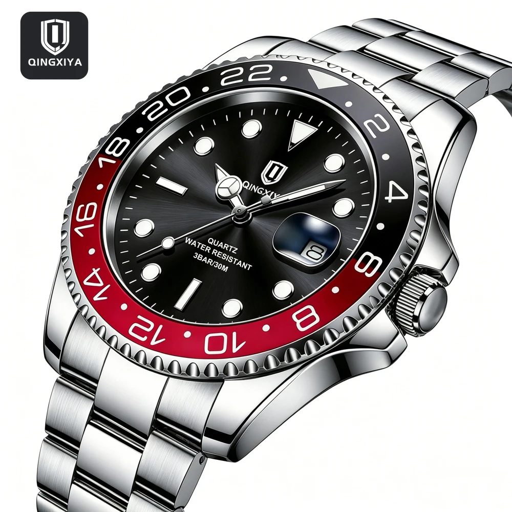 QINGXIYA Brand New Fashion Men Quartz Watch Luxury Stainless Steel Waterproof Luminous Date Business Mens Watches reloj hommes
QINGXIYA Brand New Fashion Men Quartz Watch Luxury Stainless Steel Waterproof Luminous Date Business Mens Watches reloj hommes