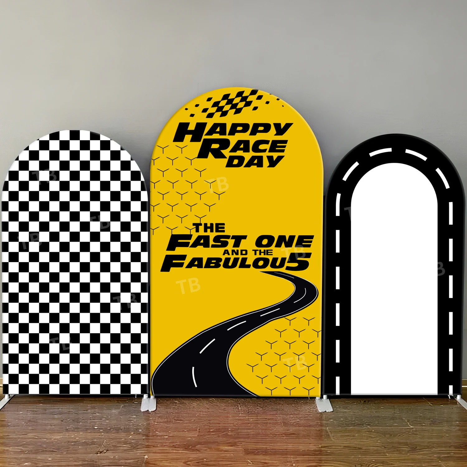 TB Yellow Race Car Theme Arch Backdrop Cover Black Grid Boys Birthday Party Decor Baby Shower Photo Background Elastic Fabric
TB Yellow Race Car Theme Arch Backdrop Cover Black Grid Boys Birthday Party Decor Baby Shower Photo Background Elastic Fabric