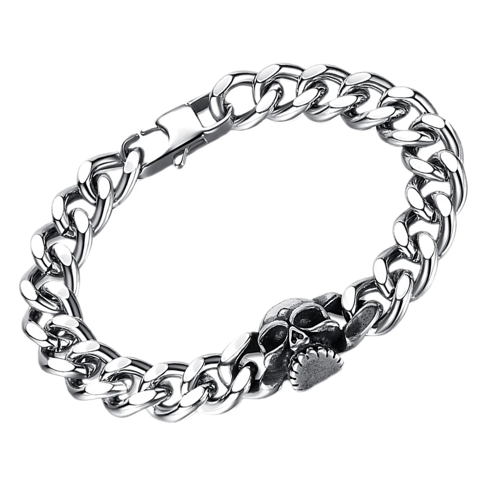 Punk Skull Bracelet Metal Chain Bracelet Chic Goth Wrist Jewelry Halloween Skull Wristband Punk Style
Punk Skull Bracelet Metal Chain Bracelet Chic Goth Wrist Jewelry Halloween Skull Wristband Punk Style