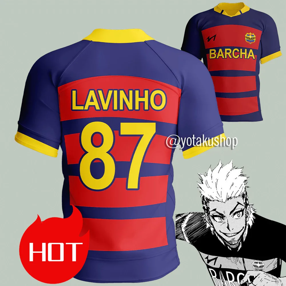Blue Lock FC Barcha Bunny Iglesias 19 Lavinho 87, аниме-косплей, мужская футболка с v-образным вырезом и короткими рукавами, модная футболка на заказ
Blue Lock FC Barcha Bunny Iglesias 19 Lavinho 87, аниме-косплей, мужская футболка с v-образным вырезом и короткими рукавами, модная футболка на заказ