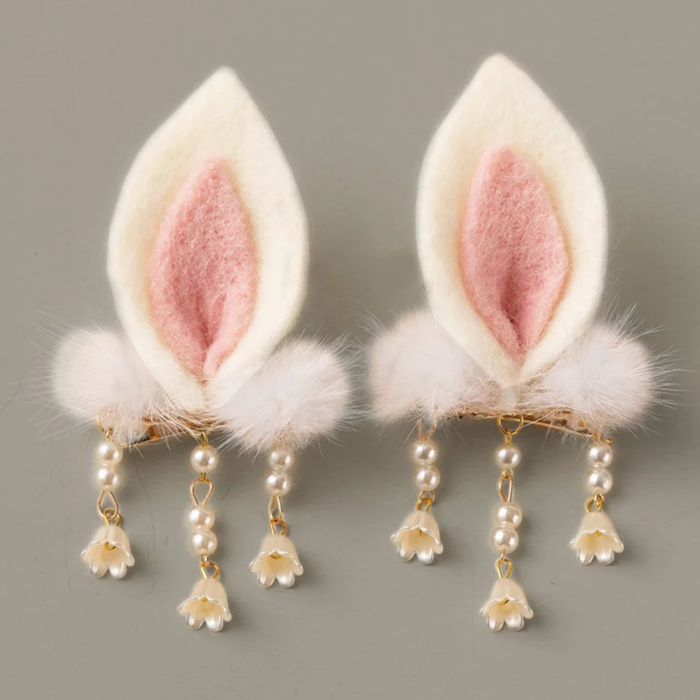 2 Pcs Rabbit Ears Hairpin Clips Bunny Pearl Accessories for Women Plush Girls Alligator
2 Pcs Rabbit Ears Hairpin Clips Bunny Pearl Accessories for Women Plush Girls Alligator