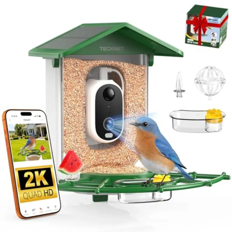 Smart Bird Feeder with Camera 2K UHD Video AI Bird Species Identification Instant Arrival Alerts Solar Powered Waterproof Birdh
Smart Bird Feeder with Camera 2K UHD Video AI Bird Species Identification Instant Arrival Alerts Solar Powered Waterproof Birdh