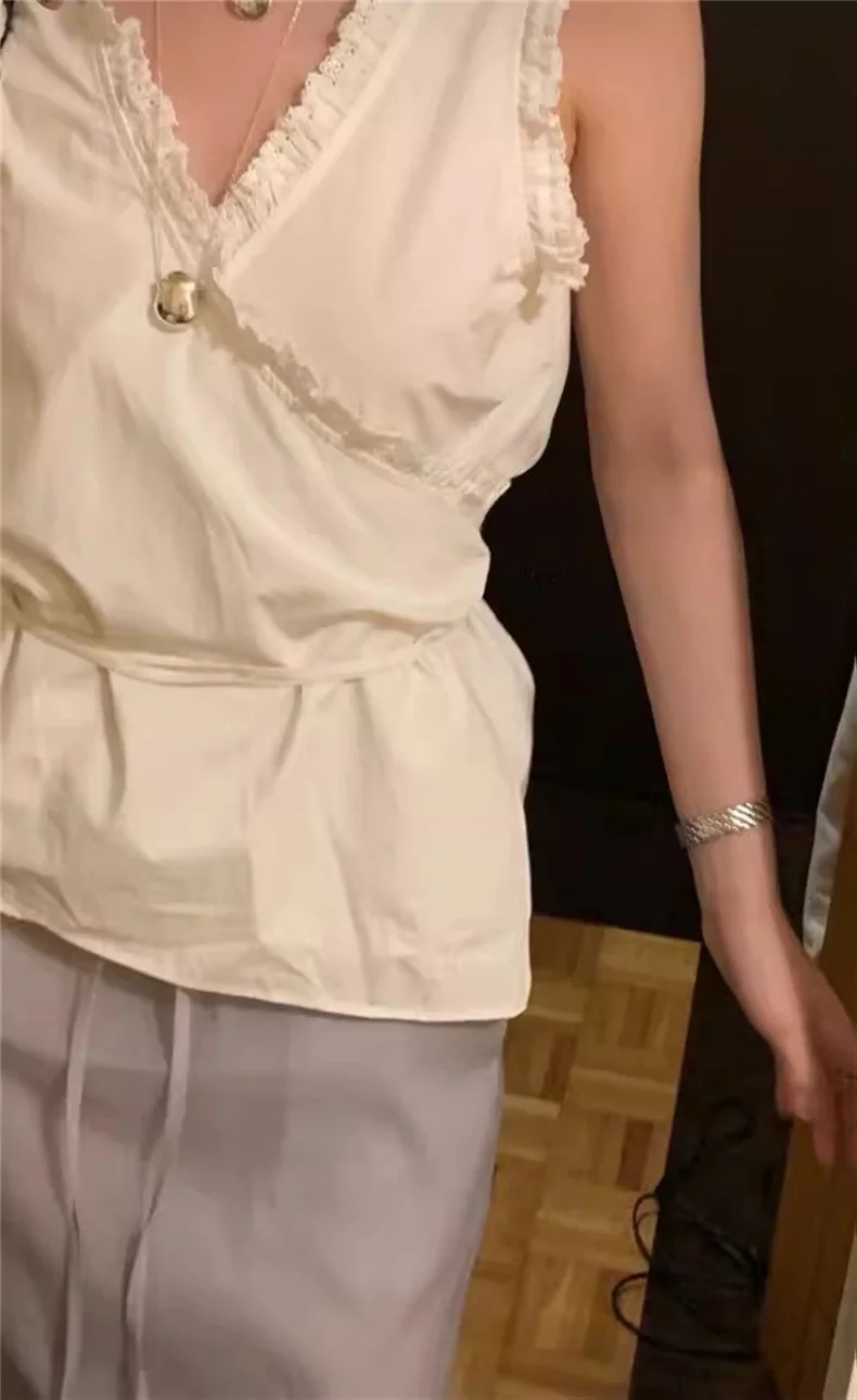 Sweet Sle Ribbon Bit, летнее новое поступление, женский жилет с галстуком-бабочкой, деревянный хлопок, свободный крой, цельный однотонный
Sweet Sle Ribbon Bit, летнее новое поступление, женский жилет с галстуком-бабочкой, деревянный хлопок, свободный крой, цельный однотонный