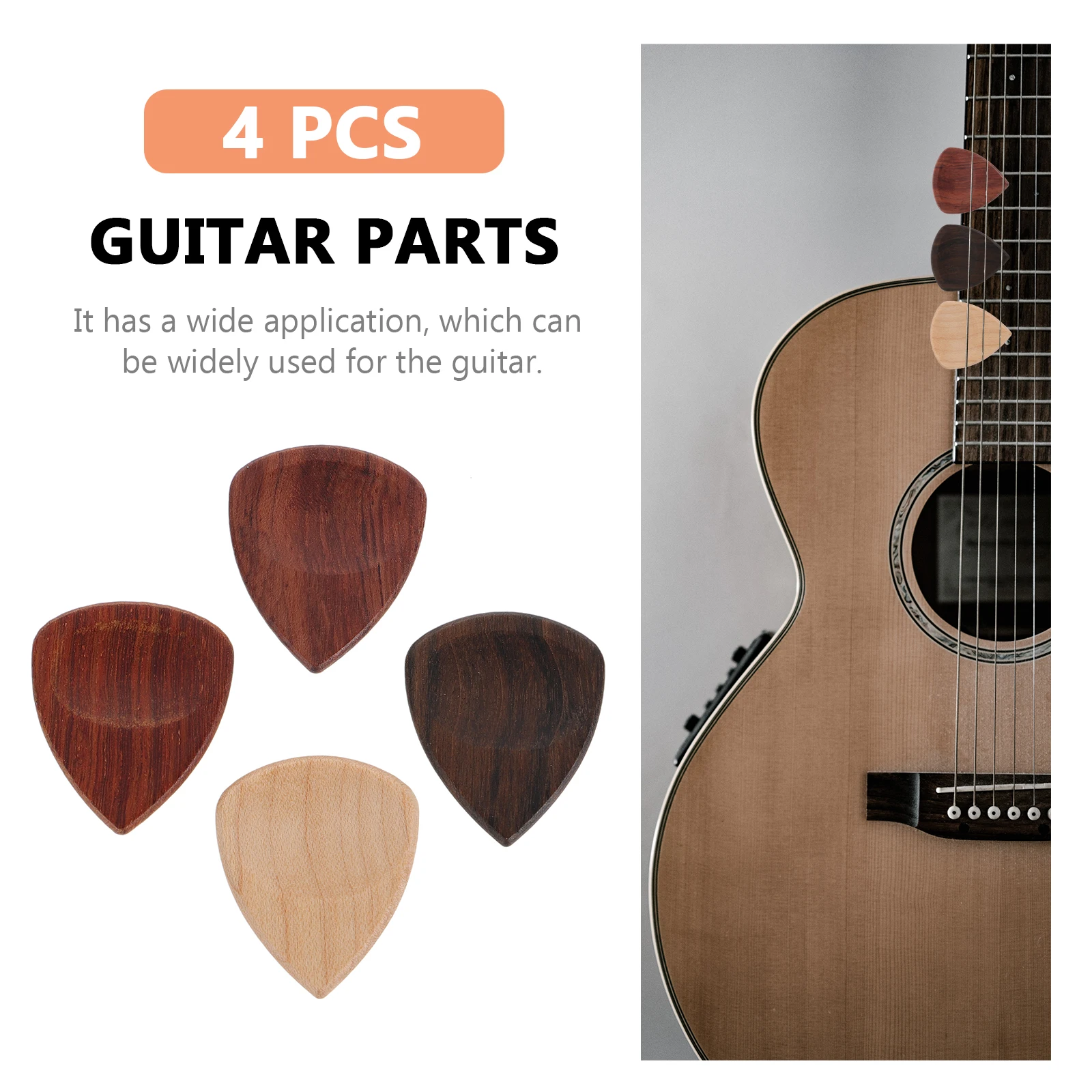 4 Pcs Guitar Picks Wooden Triangular Accessories Plectrums Acoustic Guitars Portable
4 Pcs Guitar Picks Wooden Triangular Accessories Plectrums Acoustic Guitars Portable