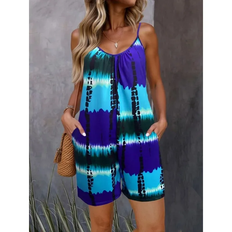 Summer Women's Tie-Dye Printed Short Sleeve Homewear Jumpsuit Tie-Dye Style
Summer Women's Tie-Dye Printed Short Sleeve Homewear Jumpsuit Tie-Dye Style