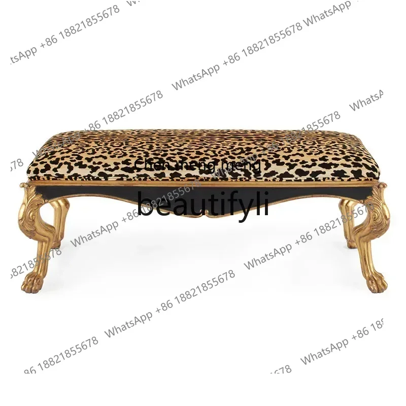 FFFAmerican solid wood carving flower leopard print bed tail shoe changing stool European carving tiger foot stool sofa stool H
FFFAmerican solid wood carving flower leopard print bed tail shoe changing stool European carving tiger foot stool sofa stool H