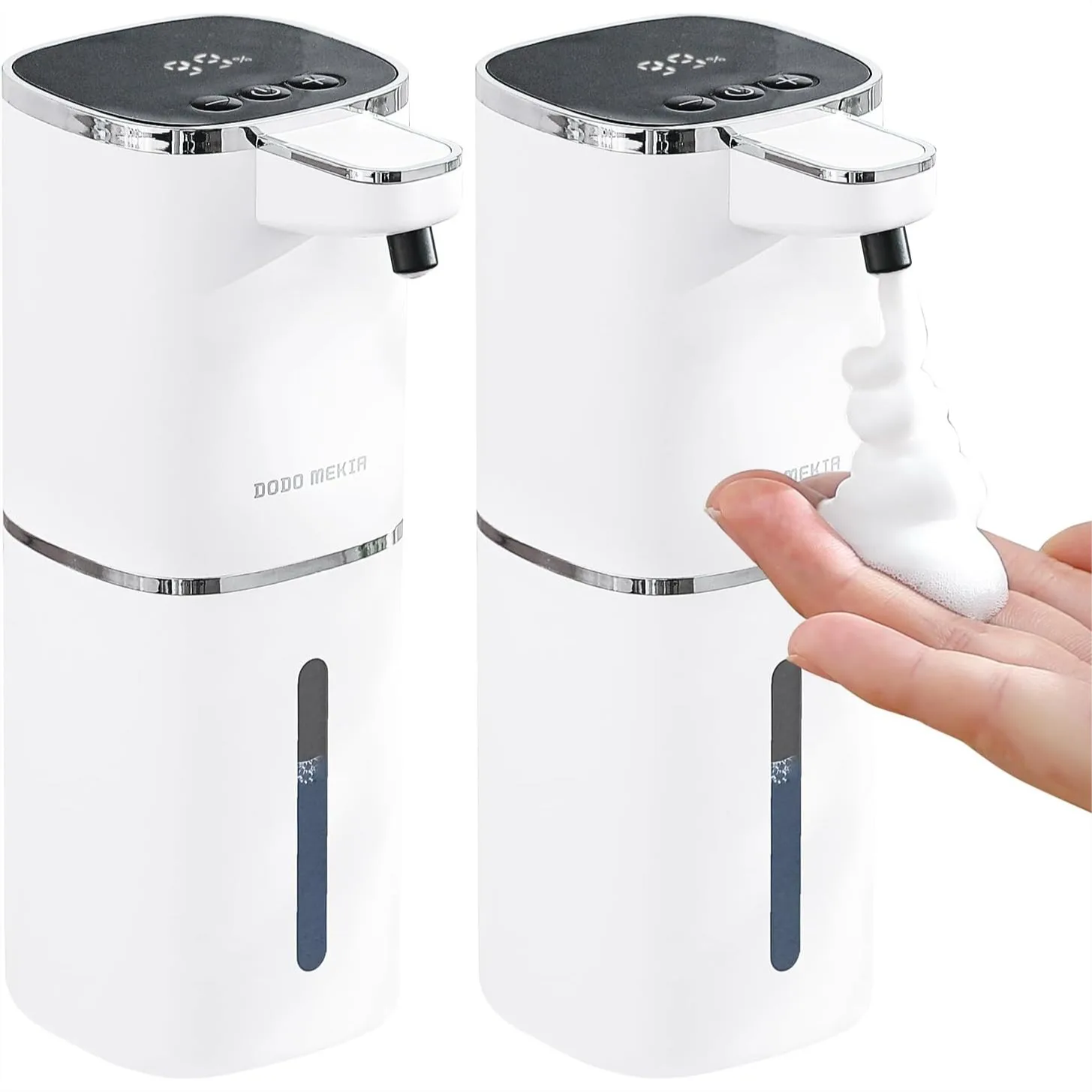 Automatic Foaming Soap Dispenser 2 Pack, 400ml USB Rechargeable, 9 Adjustable Foam Levels, Touchless for Kitchen Bathroom, White
Automatic Foaming Soap Dispenser 2 Pack, 400ml USB Rechargeable, 9 Adjustable Foam Levels, Touchless for Kitchen Bathroom, White