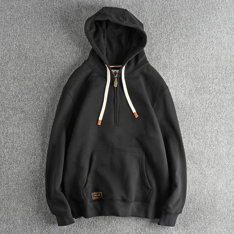 Autumn and Winter New American Retro Thick Velvet Hooded Solid Color Sweatershirts Men's Fashion Loose Casual Pullover Hoodies
Autumn and Winter New American Retro Thick Velvet Hooded Solid Color Sweatershirts Men's Fashion Loose Casual Pullover Hoodies