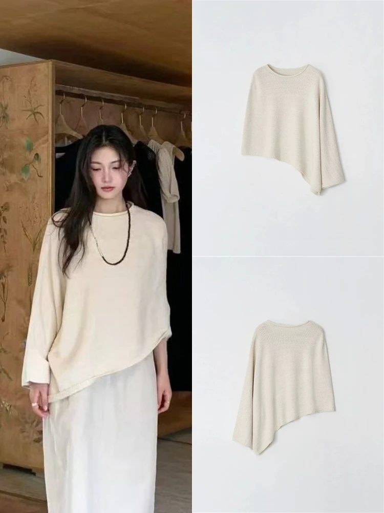 Sle Asymmetric Knitwear Women's Loose Comfortable Gentle Sle Top Cotton Casual Faion round Ne Long Sve
Sle Asymmetric Knitwear Women's Loose Comfortable Gentle Sle Top Cotton Casual Faion round Ne Long Sve