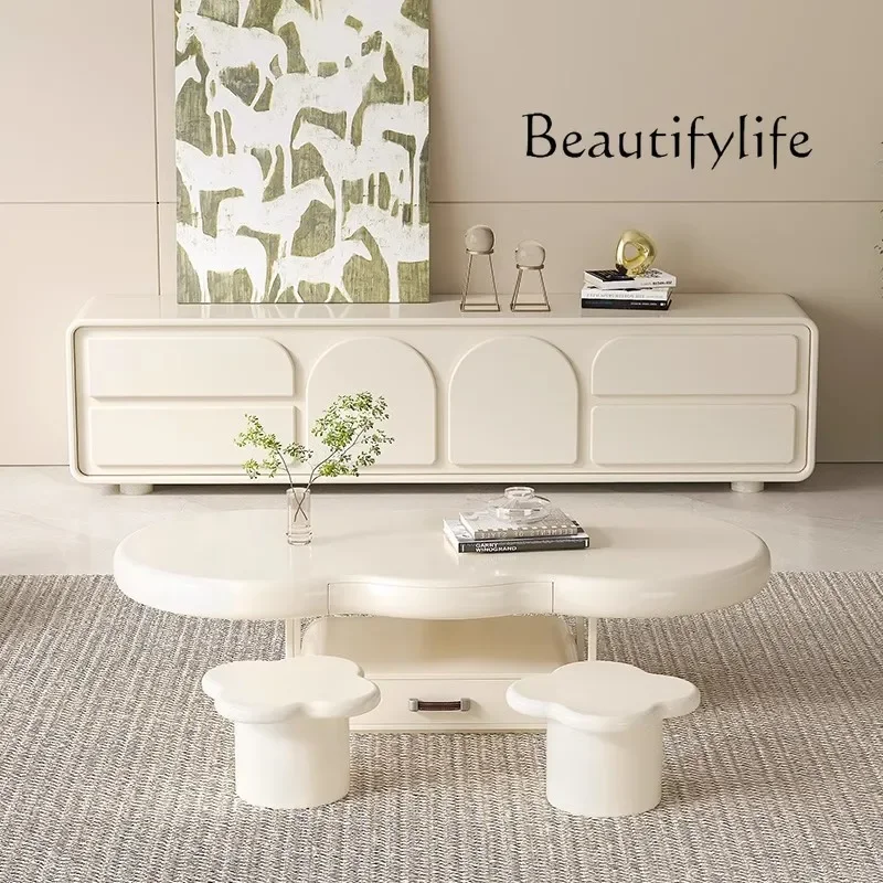 Cream wind TV cabinet modern simple French new small apartment coffee table household storage floor cabinet
Cream wind TV cabinet modern simple French new small apartment coffee table household storage floor cabinet