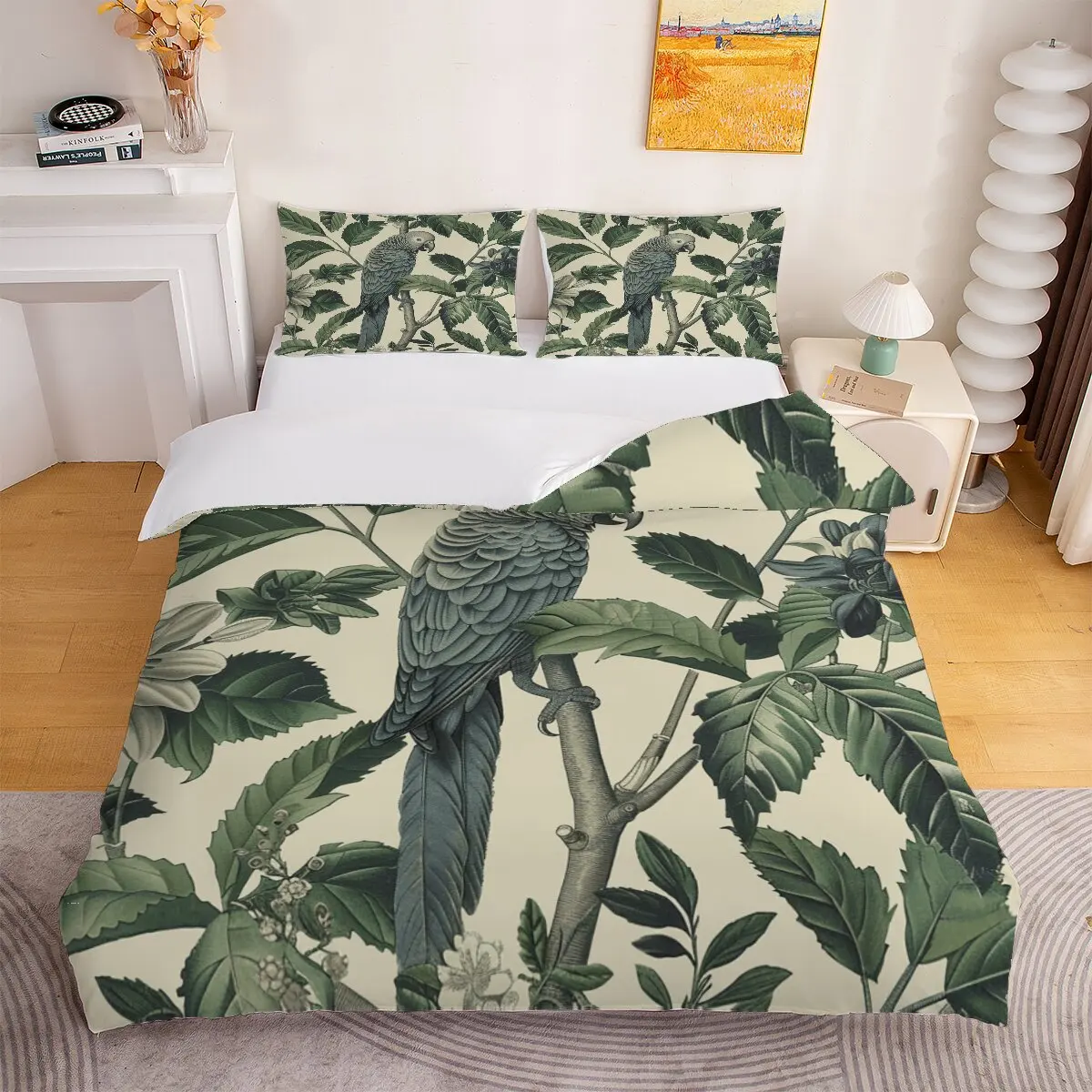 Parrot Down comforter set large size flowers Duvet cover set, 1 duvet cover and 2 pillowcases
Parrot Down comforter set large size flowers Duvet cover set, 1 duvet cover and 2 pillowcases