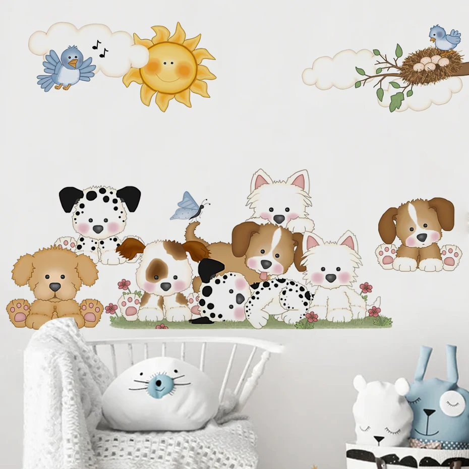 Cartoon Cute Dog Birds Animals Sun Wall Stickers for Kids Room Baby Nursery Room Watercolor Decoration Wall Decals Home Decor
Cartoon Cute Dog Birds Animals Sun Wall Stickers for Kids Room Baby Nursery Room Watercolor Decoration Wall Decals Home Decor