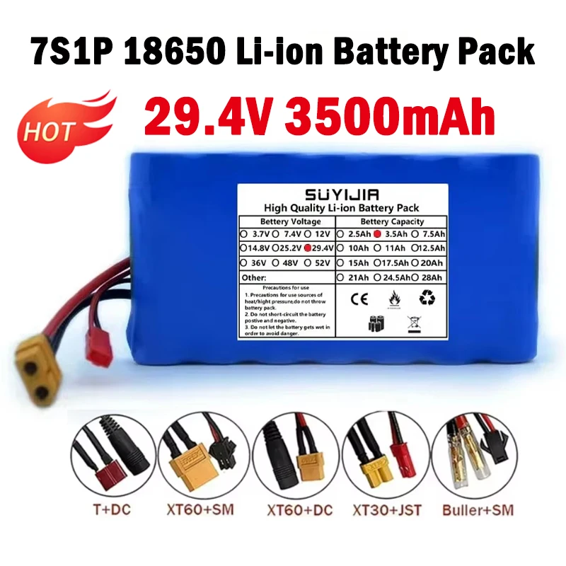 Brand New 7S1P 29.4V 3500mAh 18650 Lithium-ion Battery Pack for Monitoring Speaker Small Electric Unicycle Rechargeable Battery
Brand New 7S1P 29.4V 3500mAh 18650 Lithium-ion Battery Pack for Monitoring Speaker Small Electric Unicycle Rechargeable Battery