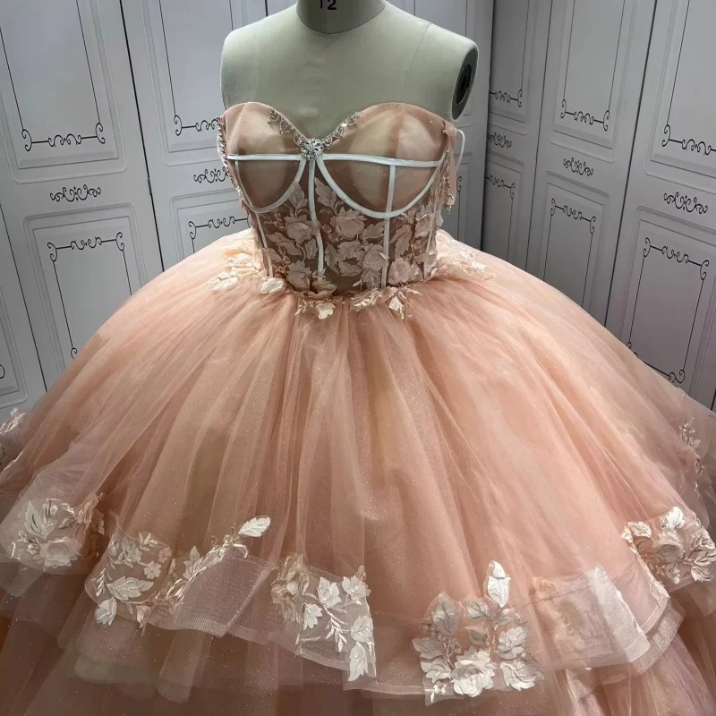 Светло-розовые платья Quinceanera с открытыми плечами, блестящая наклейка, длинный хвост, многослойное платье с 3D цветком, Vestido 15, Quinceanera по индивидуальному заказу
Светло-розовые платья Quinceanera с открытыми плечами, блестящая наклейка, длинный хвост, многослойное платье с 3D цветком, Vestido 15, Quinceanera по индивидуальному заказу