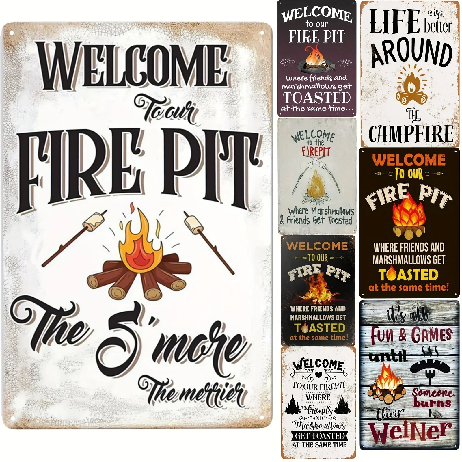 1pc Metal Tin Sign, Welcome To Our Fire Pit Where Friends Marshmallows Get Toasted At The Same Time, 12x8Inch
1pc Metal Tin Sign, Welcome To Our Fire Pit Where Friends Marshmallows Get Toasted At The Same Time, 12x8Inch
