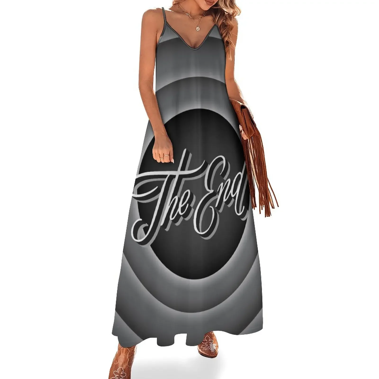Retro Movie Ending Screen Sleeveless Dress summer dress clothes for women Dress woman
Retro Movie Ending Screen Sleeveless Dress summer dress clothes for women Dress woman